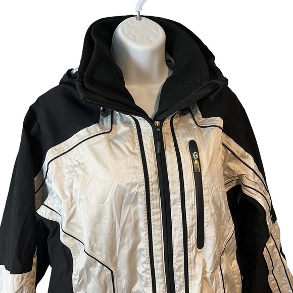VOLKL Nano Ski Snowboarding Hooded Jacket Coat Womens US 8 Silver Black - Picture 2 of 15